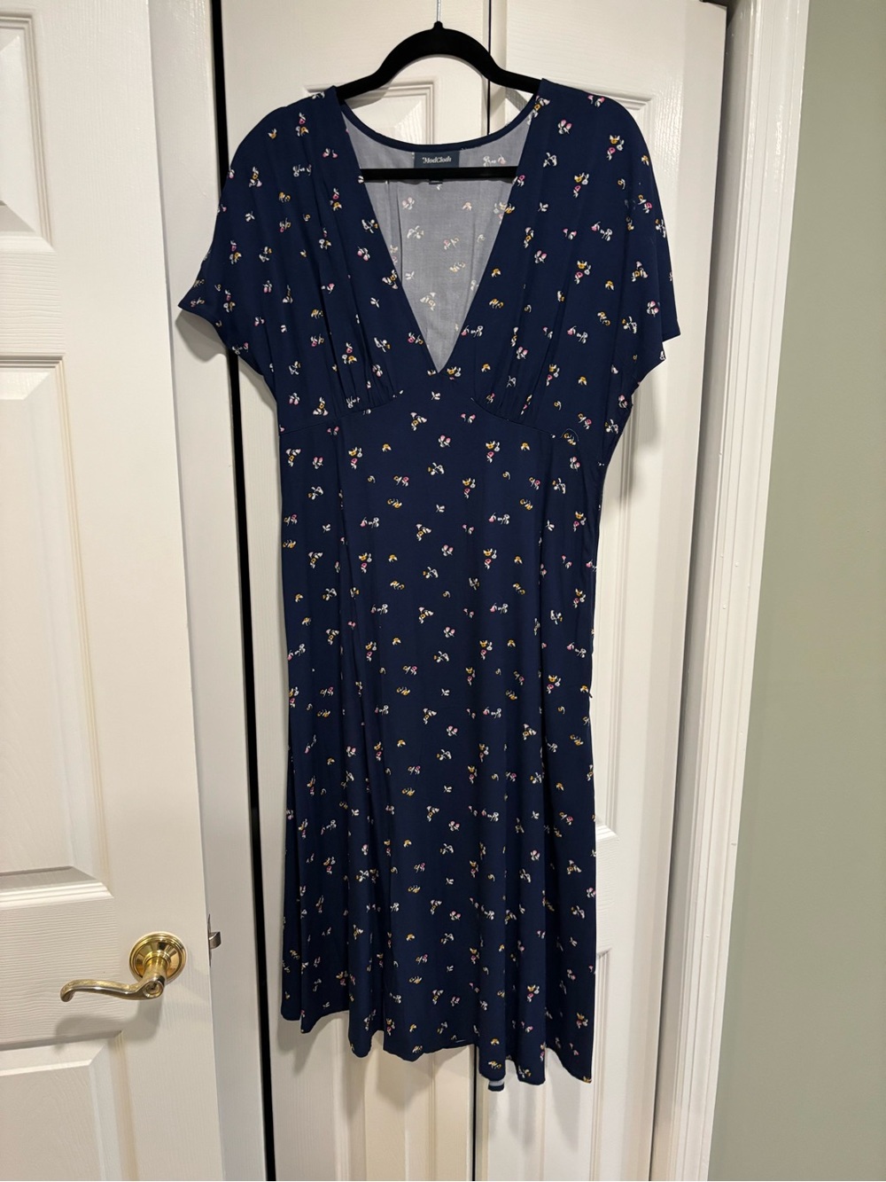 ModCloth Navy Floral Midi Dress